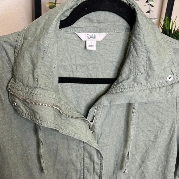 Croft & Barrow Linen Blend Olive Green Jacket - Picture 3 of 6